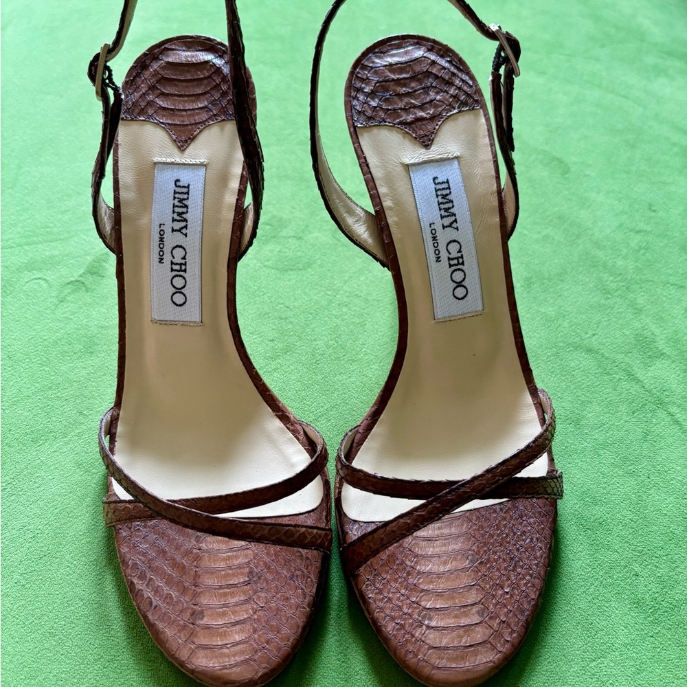 Jimmy Choo Brown Strappy Sandals